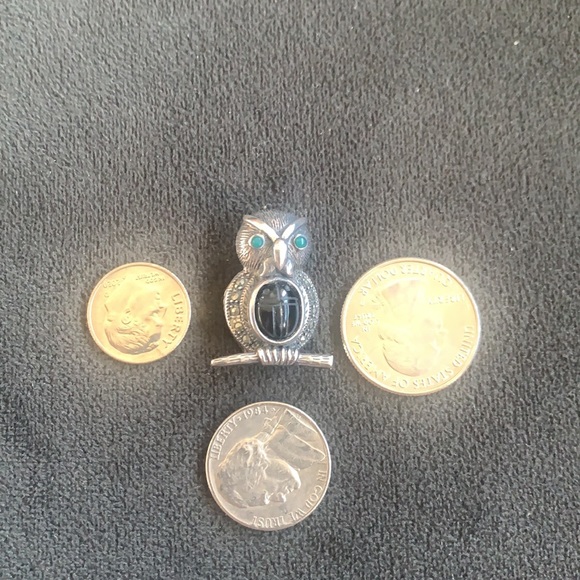 Sterling silver owl pin - Picture 3 of 4